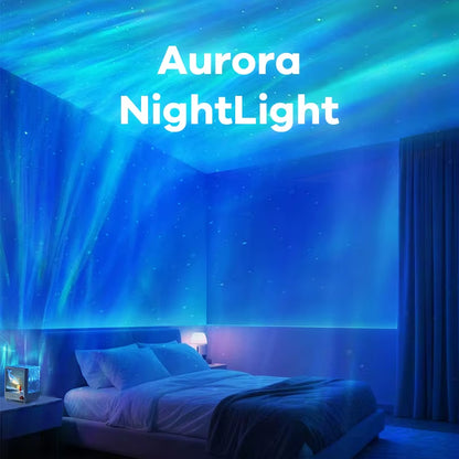 Bluetooth Aurora Box Projector Table Light with White Noises Stepless Dimming Ambient Light for Table beside Lighting Decor