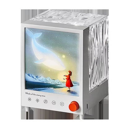 Bluetooth Aurora Box Projector Table Light with White Noises Stepless Dimming Ambient Light for Table beside Lighting Decor