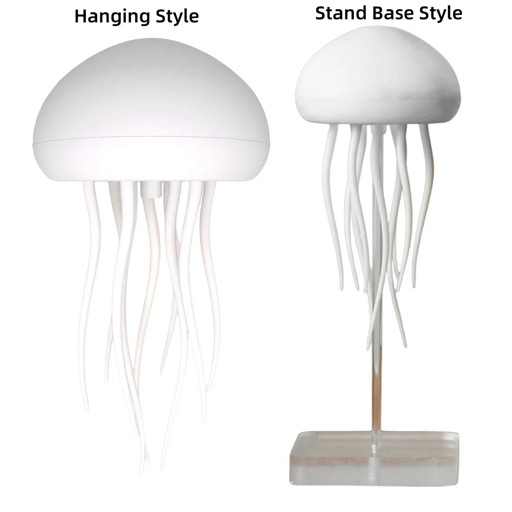 Creative Jellyfish Light Voice Control Type-C Charging Cute Jellyfish Bedside Lamp Flexible Tentacles for Holiday Children Gifts