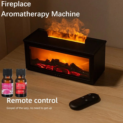 Simulated Fireplace Air Humidifier Oils Aroma Diffuser and Essential Oils Set USB Aromatherapy Machine with Remote Control