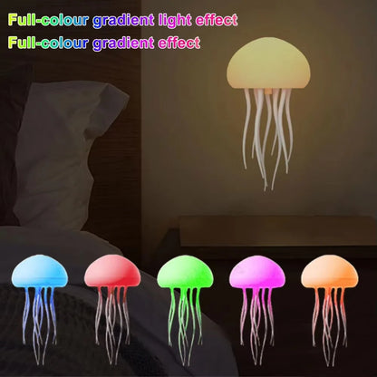 Creative Jellyfish Light Voice Control Type-C Charging Cute Jellyfish Bedside Lamp Flexible Tentacles for Holiday Children Gifts
