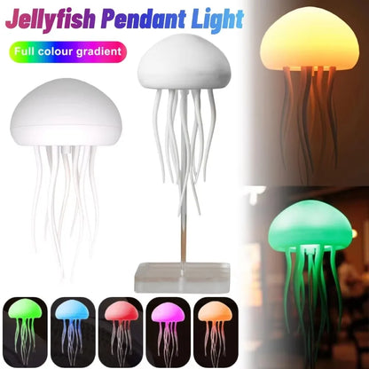 Creative Jellyfish Light Voice Control Type-C Charging Cute Jellyfish Bedside Lamp Flexible Tentacles for Holiday Children Gifts
