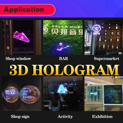 Porgrammable 3D Hologram Fan Projector HD 42CM Wifi for Advertising Holographic Displays Xmas Parties Bars Stores
