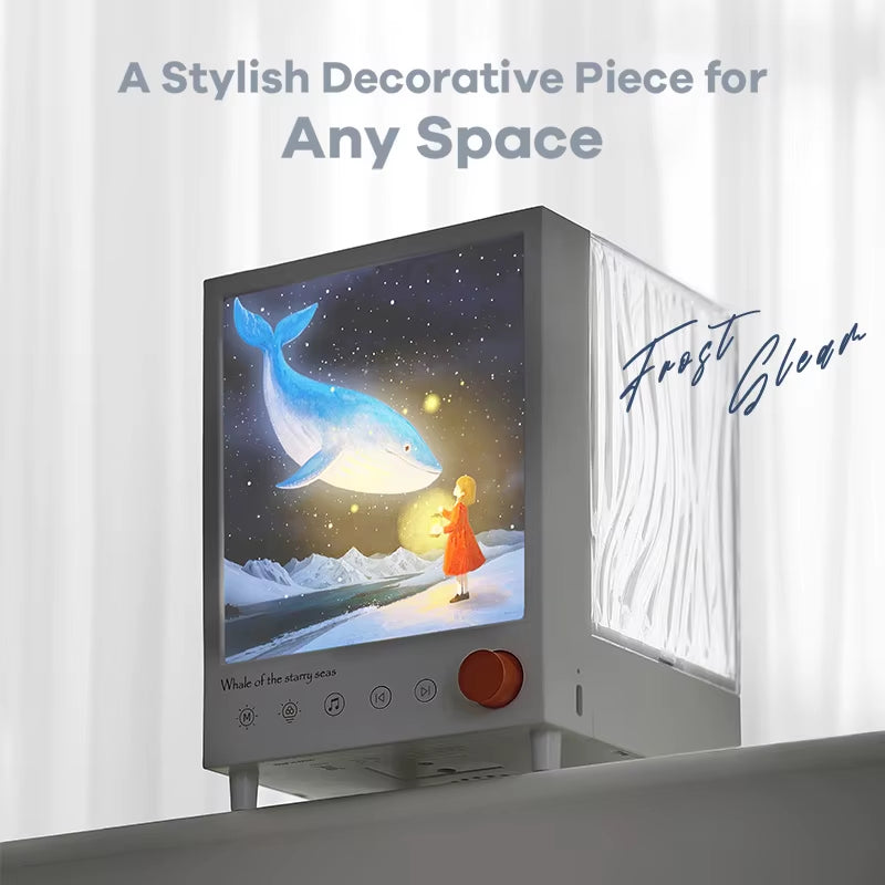 Bluetooth Aurora Box Projector Table Light with White Noises Stepless Dimming Ambient Light for Table beside Lighting Decor